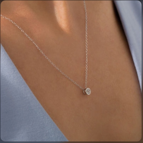 14K White Gold .40 Diamond Pendant 🌹 - Picture 2 of 13